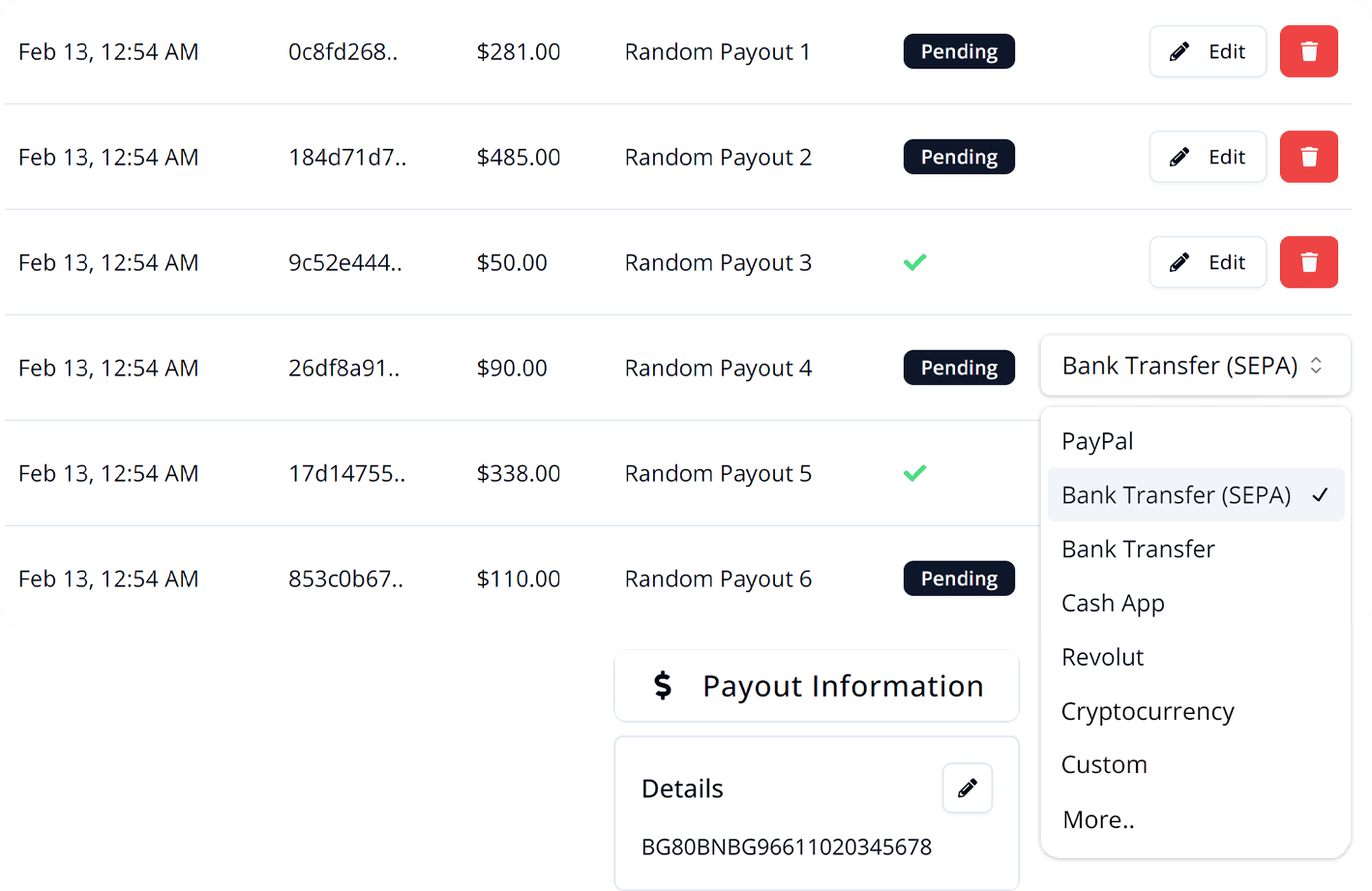 Payouts